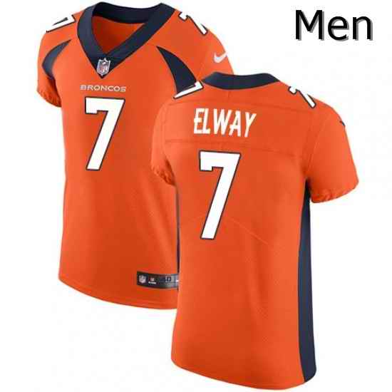 Men Nike Denver Broncos 7 John Elway Orange Team Color Vapor Untouchable Elite Player NFL Jersey